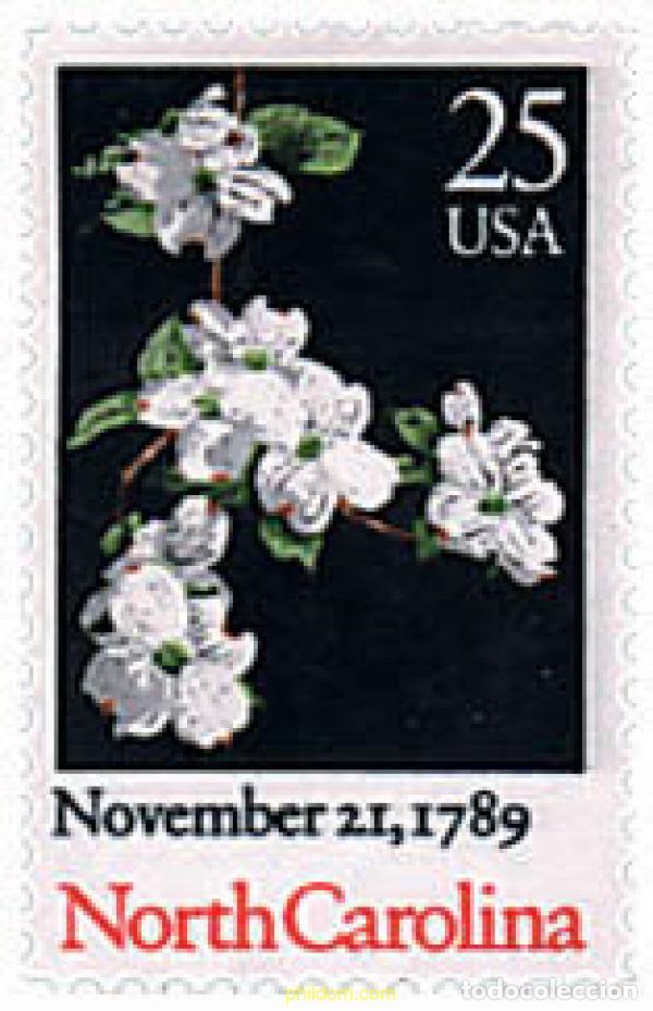 Sellos: 88779 MNH ESTADOS UNIDOS 1989 2 CENTENARIO DEL ESTADO DE CAROLINA DEL NORTE