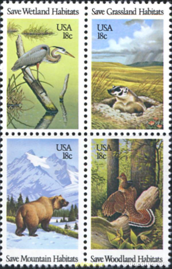 Sellos: 244392 MNH ESTADOS UNIDOS 1981 PROTECCION DEL HABITAT DE LA VIDA SALVAJE