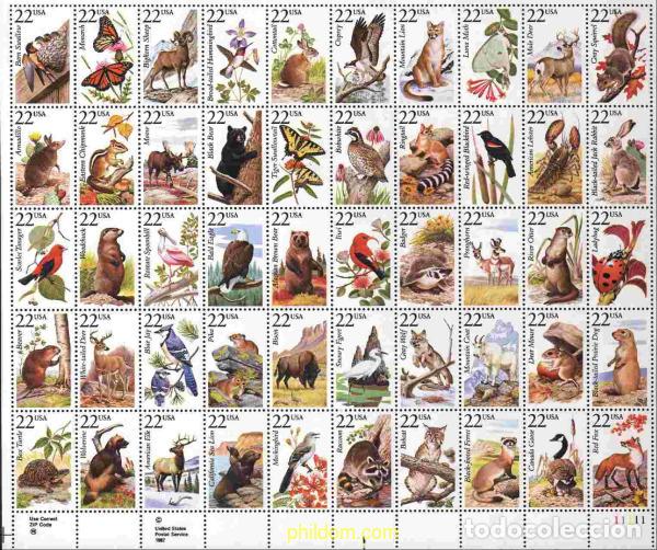 Sellos: 5445 MNH ESTADOS UNIDOS 1987 VIDA SALVAJE AMERICANA
