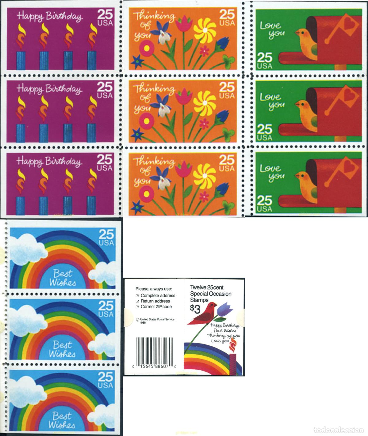 Sellos: 183306 MNH ESTADOS UNIDOS 1988 SELLOS PARA MENSAJES DE AMISTAD
