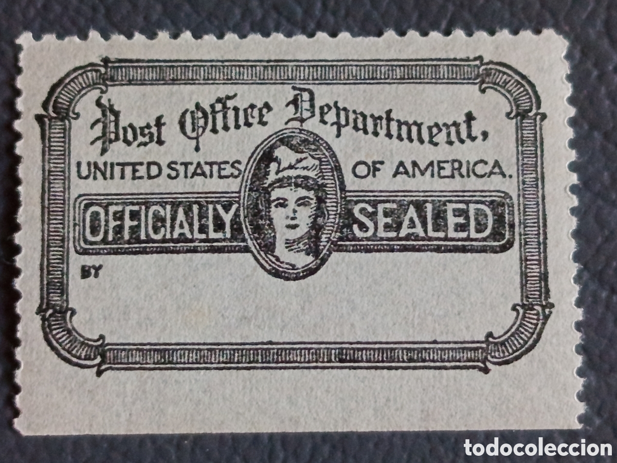 Selos: EE.UU. 1919 etiqueta oficial &rdquo;Officially Sealed&rdquo; Post Office Dept MNH Scott OX17