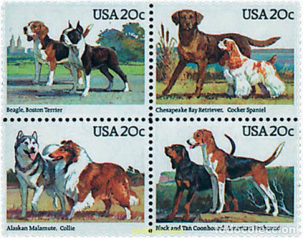 Sellos: 5949 MNH ESTADOS UNIDOS 1984 PERROS DE RAZA