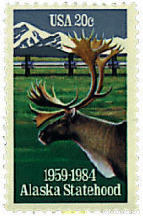 Sellos: 30323 MNH ESTADOS UNIDOS 1984 25 ANIVERSARIO DEL ESTADO DE ALASKA.