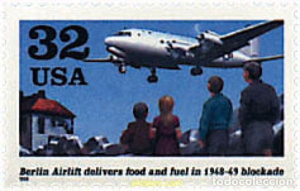 Sellos: 41232 MNH ESTADOS UNIDOS 1998 50 ANIVERSARIO DEL PUENTE AEREO SOBRE BERLIN