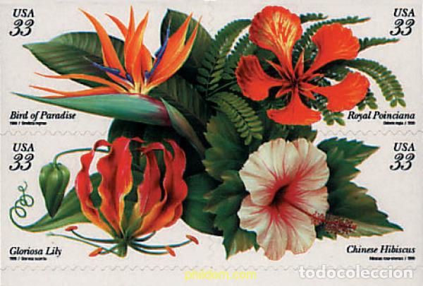 Sellos: 311332 MNH ESTADOS UNIDOS 1999 FLORES TROPICALES
