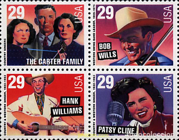 Sellos: 5806 MNH ESTADOS UNIDOS 1993 CANTANTES DE MUSICA AMERICANA