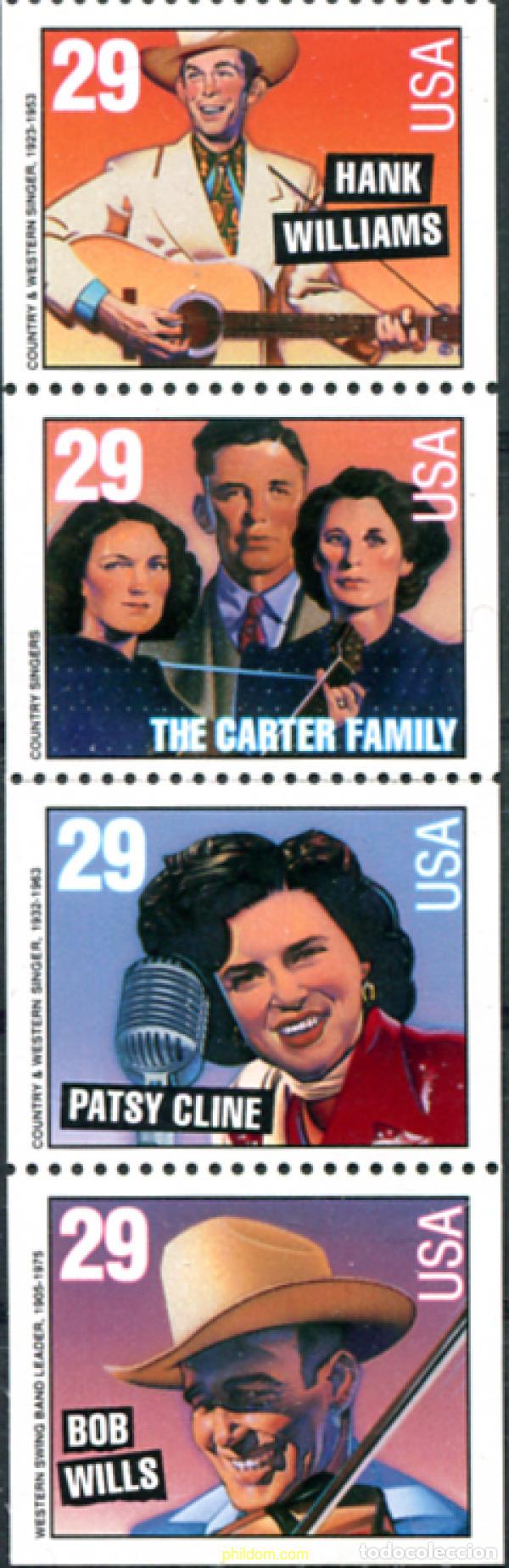 Sellos: 311197 MNH ESTADOS UNIDOS 1993 CANTANTES DE MUSICA AMERICANA