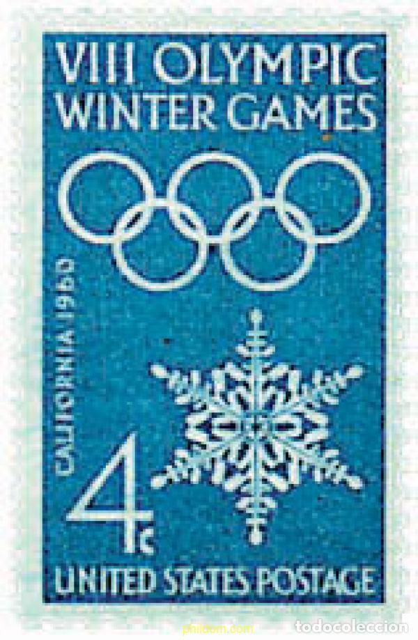 Sellos: 72076 MNH ESTADOS UNIDOS 1960 8 JUEGOS OLIMPICOS INVIERNO SQUAW VALLEY 1960
