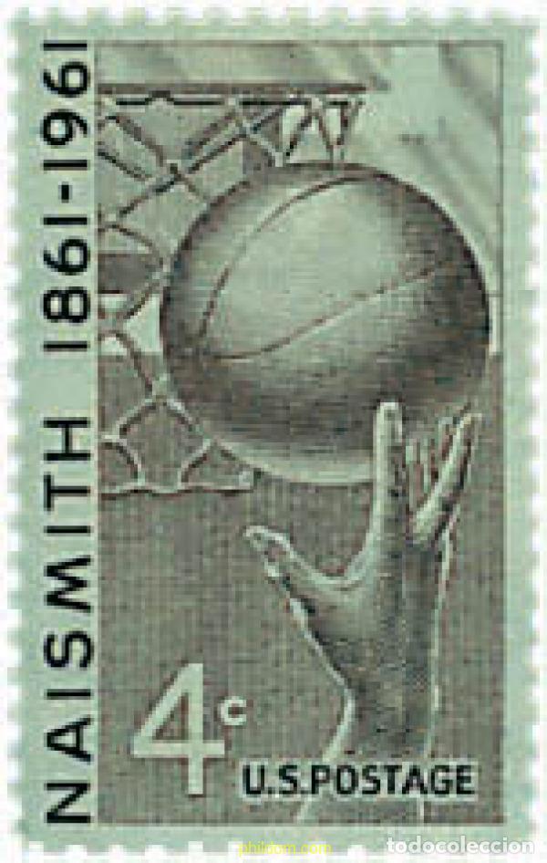 Sellos: 52367 MNH ESTADOS UNIDOS 1961 100 ANIVERSARIO DEL DR. JAMES A. NAISMITH FUNDADOR DEL BALONCESTO