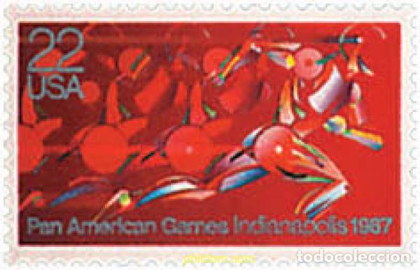 Sellos: 75508 MNH ESTADOS UNIDOS 1987 JUEGOS PANAMERICANOS EN INDIANAPOLIS