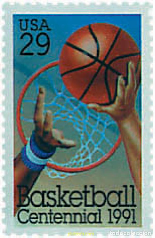 Sellos: 52369 MNH ESTADOS UNIDOS 1991 CENTENARIO DEL BALONCESTO