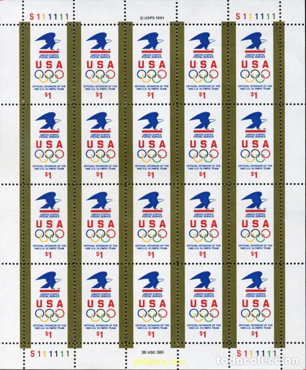 Sellos: 358938 MNH ESTADOS UNIDOS 1991 25 JUEGOS OLIMPICOS VERANO BARCELONA 1992