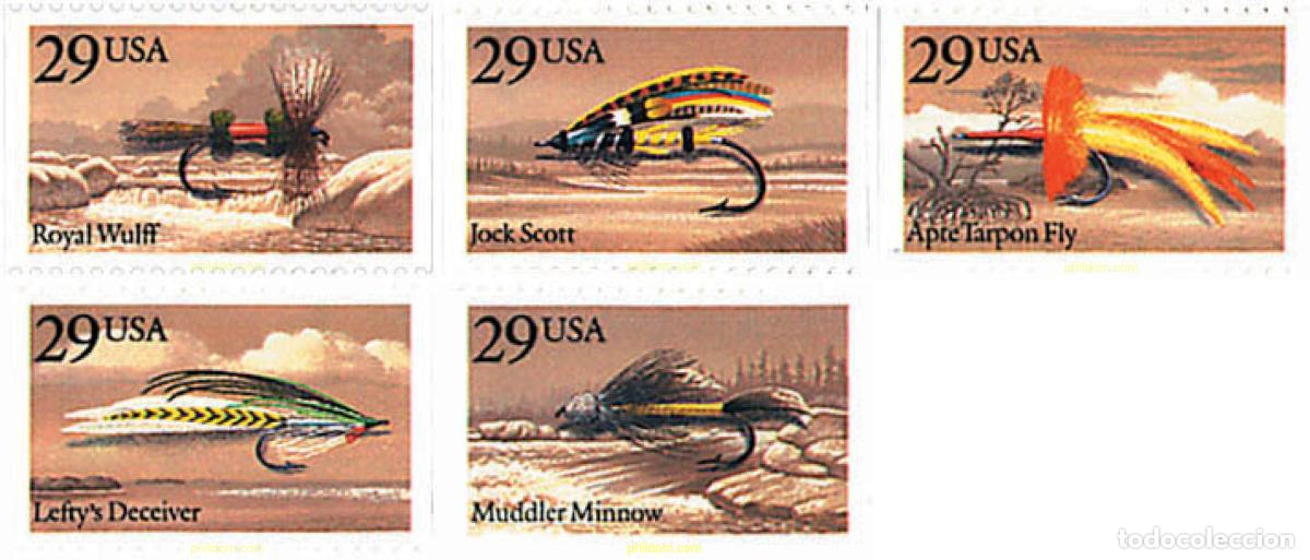 Sellos: 86873 MNH ESTADOS UNIDOS 1991 ANZUELOS PARA LA PESCA