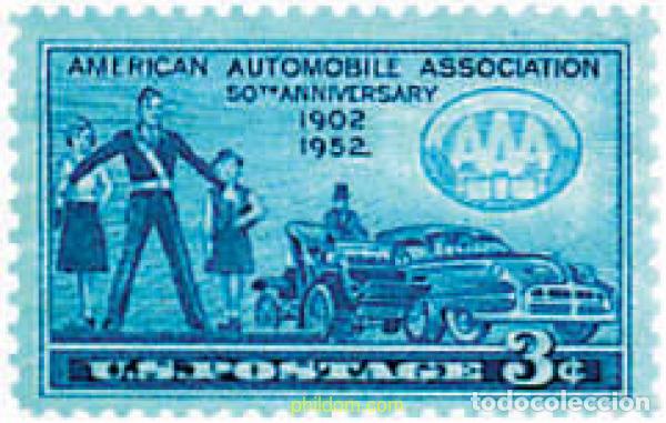 Sellos: 40655 MNH ESTADOS UNIDOS 1952 50 ANIVERSARIO DEL AUTOMOVIL CLUB