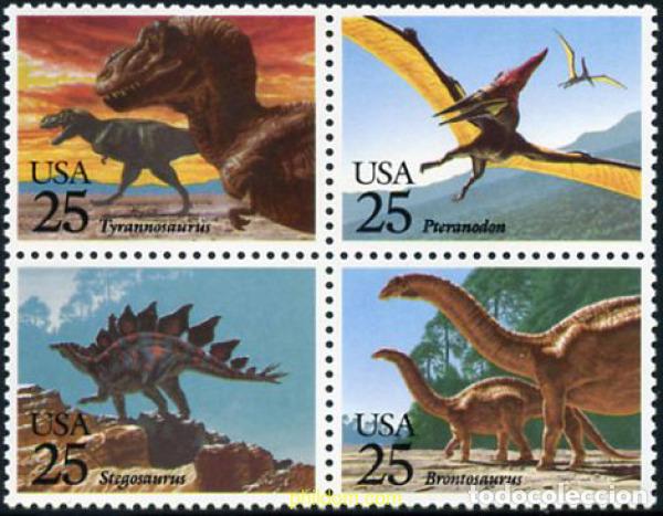 Sellos: 103549 MNH ESTADOS UNIDOS 1989 FAUNA PREHISTORICA