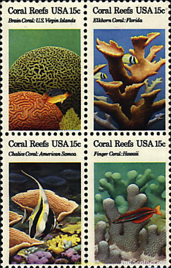 Sellos: 5635 MNH ESTADOS UNIDOS 1980 ARRECIFES CORALINOS