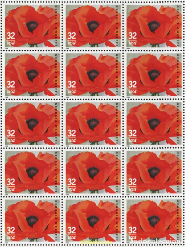 Sellos: 357767 MNH ESTADOS UNIDOS 1996 10 ANIVERSARIO DE LA MUERTE DE GEORGIA O KEEFE