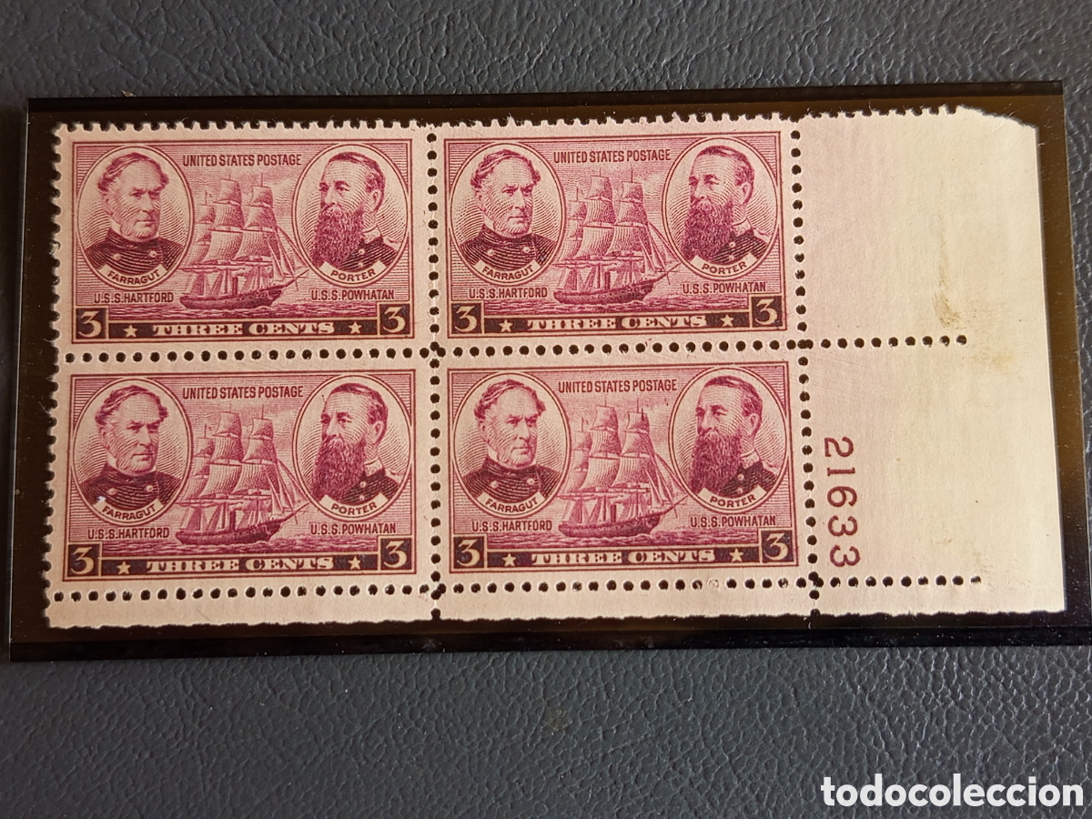 Sellos: Bloque 4 Sellos EE.UU. Industria Avicola 1948 Cat Scott #968 MNH Placa 23916