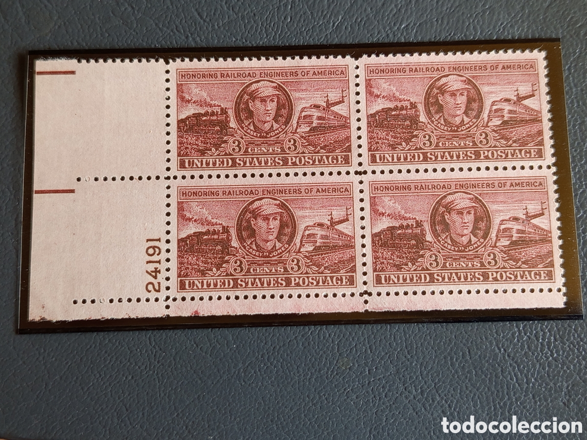 Sellos: EE.UU. 1950 Casey Jones Scott #993 Bloque de Cuatro MNH #24191