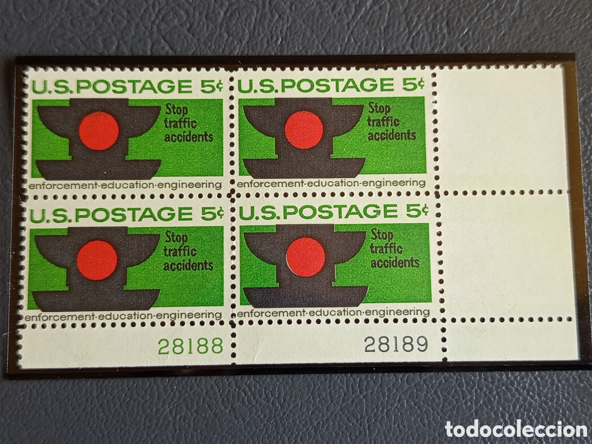 Sellos: EE.UU. 1965 Seguridad Vial Scott #1272 Bloque Cuatro MNH #28188/89