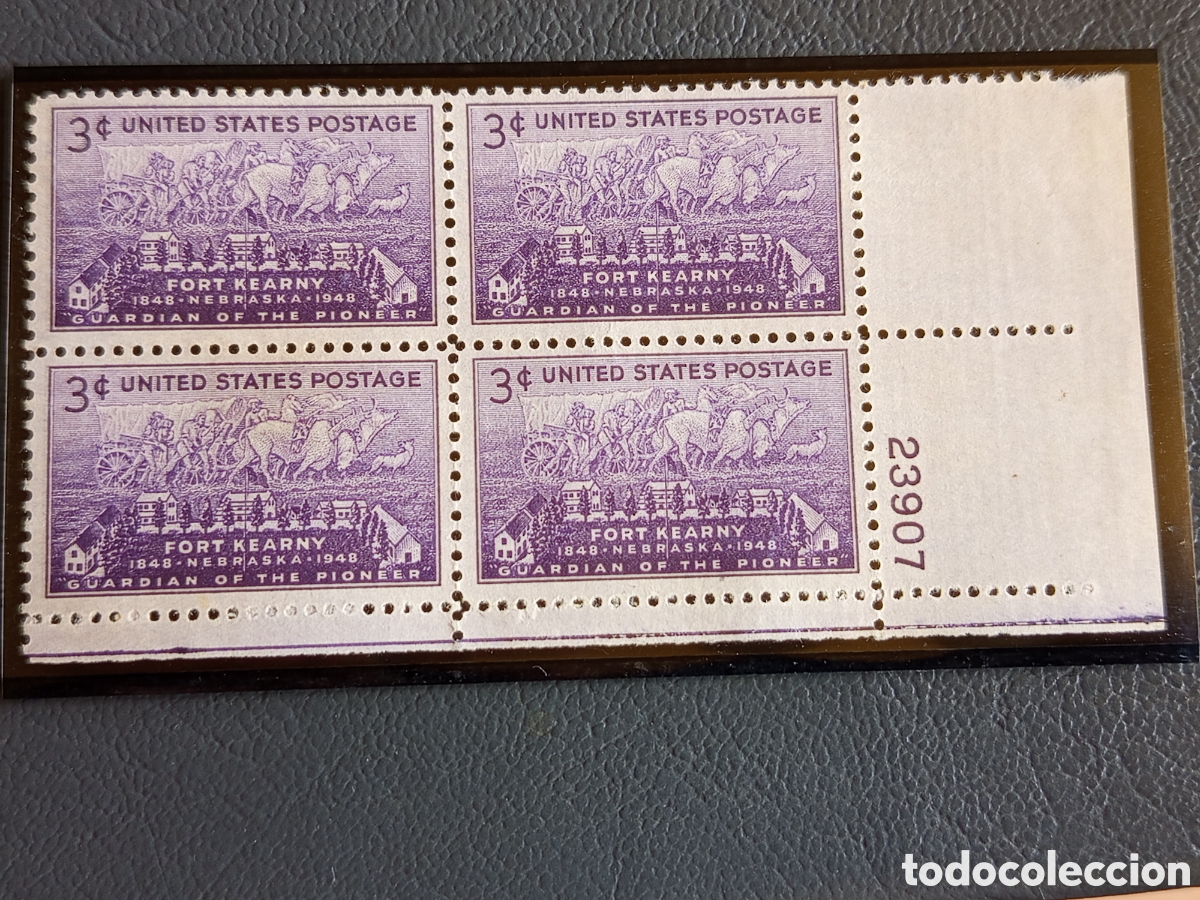Sellos: EE.UU. 1948 Fort Kearny Scott #970 Bloque de Cuatro MNH #23907