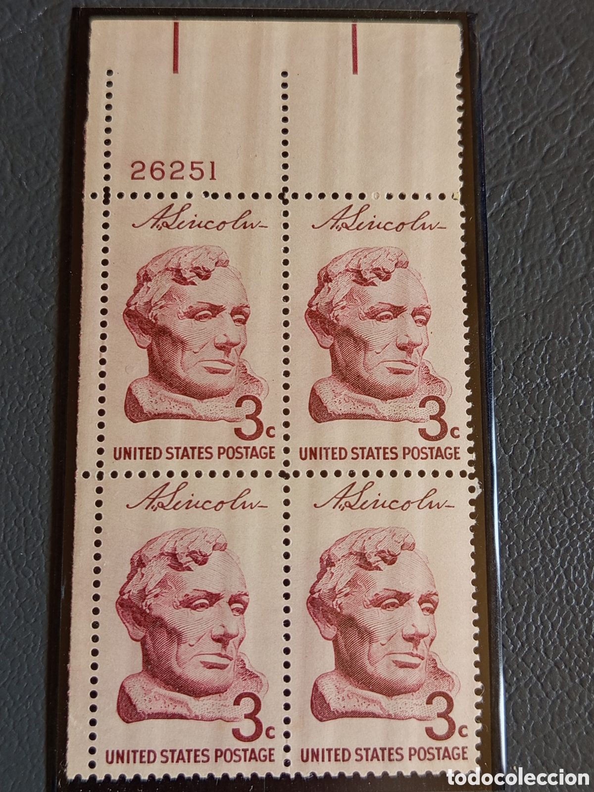 Sellos: EE.UU. 1959 Lincoln Borglum Scott #1114 Bloque de Cuatro MNH #26251