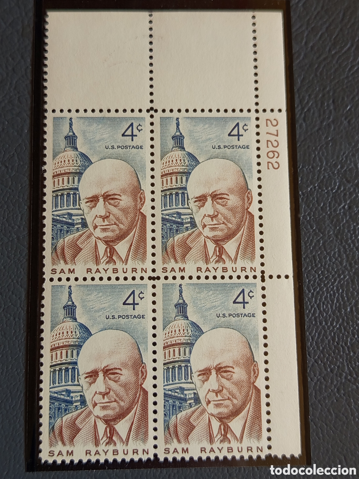 Sellos: EE.UU. 1962 Sam Rayburn Scott #1202 Bloque de Cuatro MNH #27262