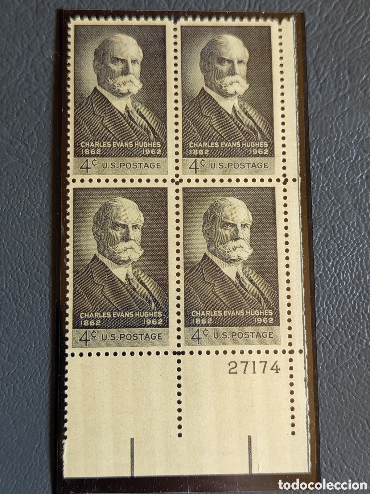 Sellos: EE.UU. 1962 Charles Evans Hughes Scott #1195 Bloque 4 MNH #27174