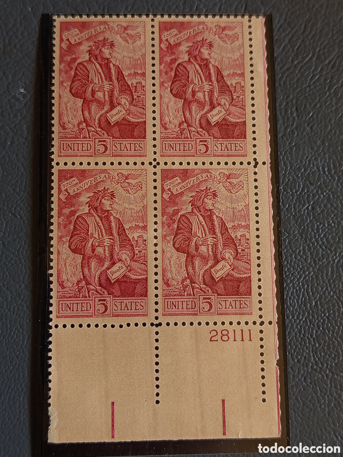 Sellos: EE.UU. 1965 Dante Alighieri Scott #1268 Bloque de Cuatro MNH #28111