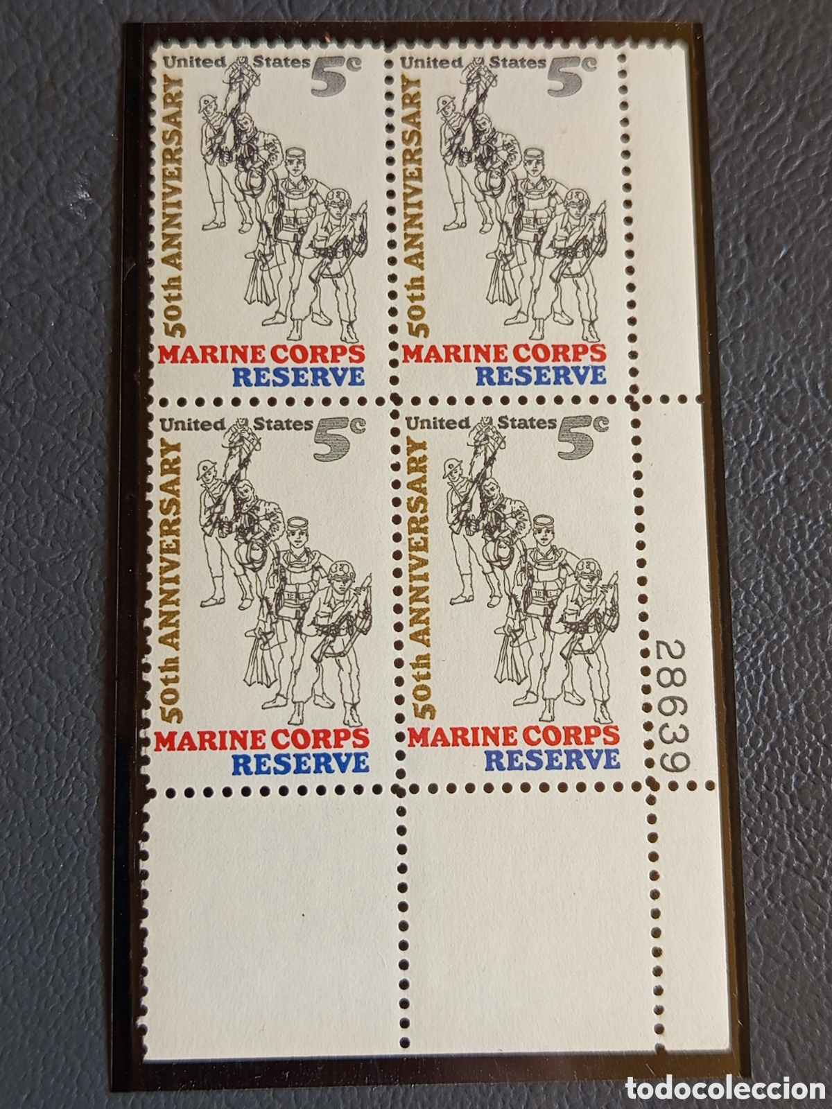 Sellos: EE.UU. 1966 Marine Corps Reserve Scott #1315 Bloque 4 MNH #28639