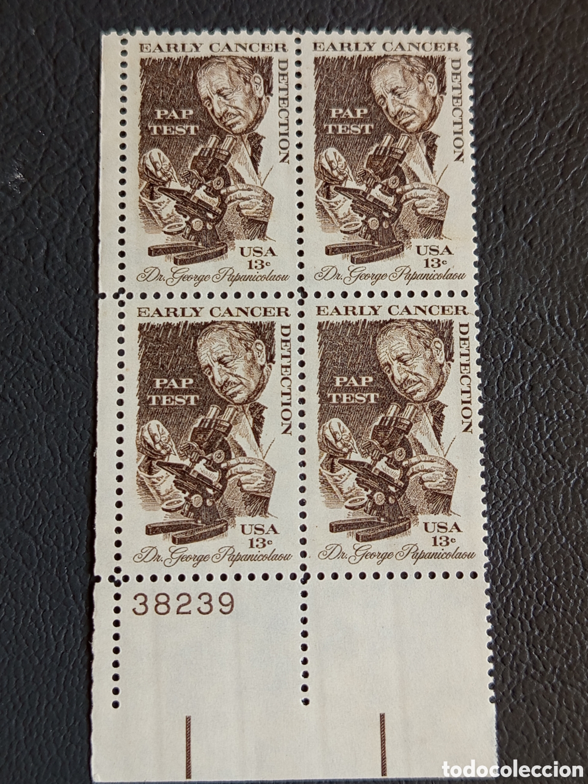 Sellos: EE.UU. 1978 Detecci&oacute;n C&aacute;ncer Pap Test Scott #1754 Bloque 4 MNH #38239