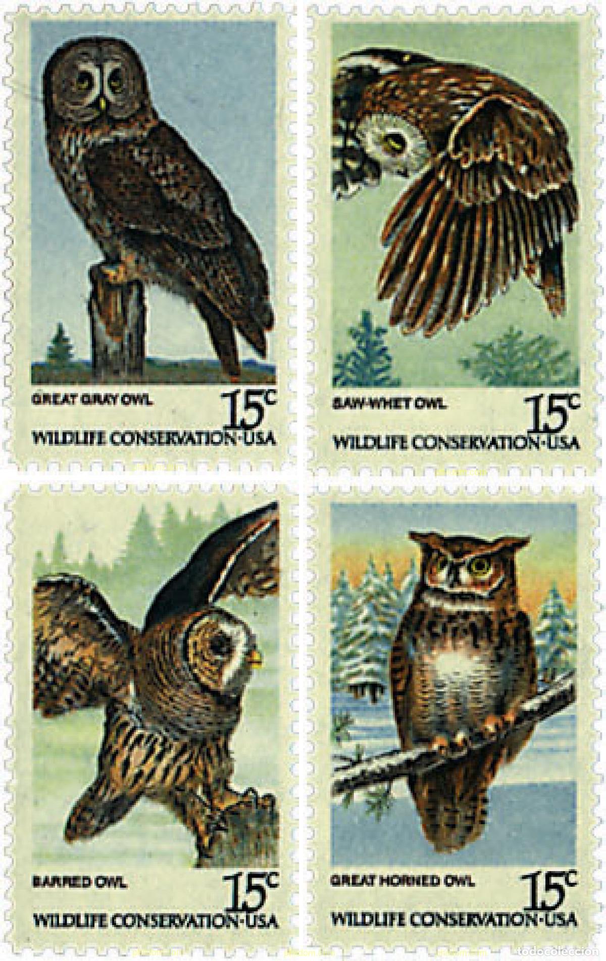 Sellos: 33009 MNH ESTADOS UNIDOS 1978 AVES NOCTURNAS