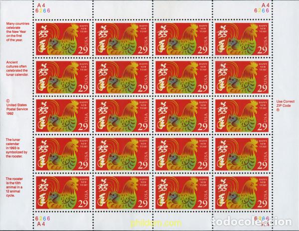 Sellos: 358934 MNH ESTADOS UNIDOS 1992 GALLO