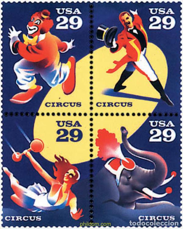 Sellos: 209114 MNH ESTADOS UNIDOS 1993 ESCENAS DE CIRCO.