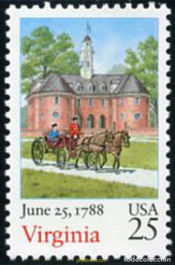 Sellos: 30175 MNH ESTADOS UNIDOS 1988 BICENTENARIO DEL ESTADO DE VIRGINIA