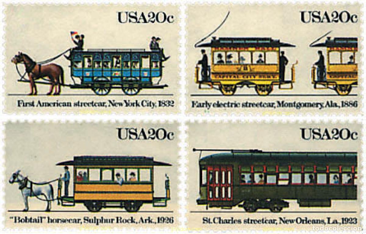 Sellos: 59508 MNH ESTADOS UNIDOS 1983 TRANVIAS