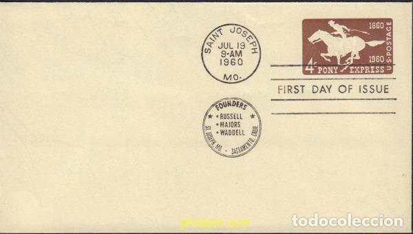 Sellos: 577537 MNH ESTADOS UNIDOS 1960 100 ANIVERSARIO DEL PONY EXPRES