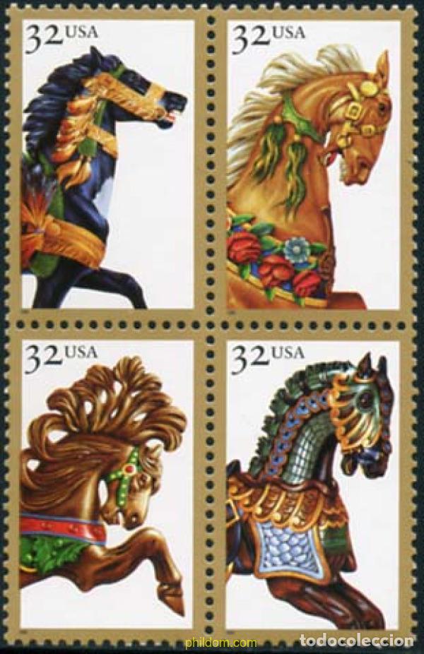 Sellos: 102838 MNH ESTADOS UNIDOS 1995 CABALLOS DE TIOVIVO.