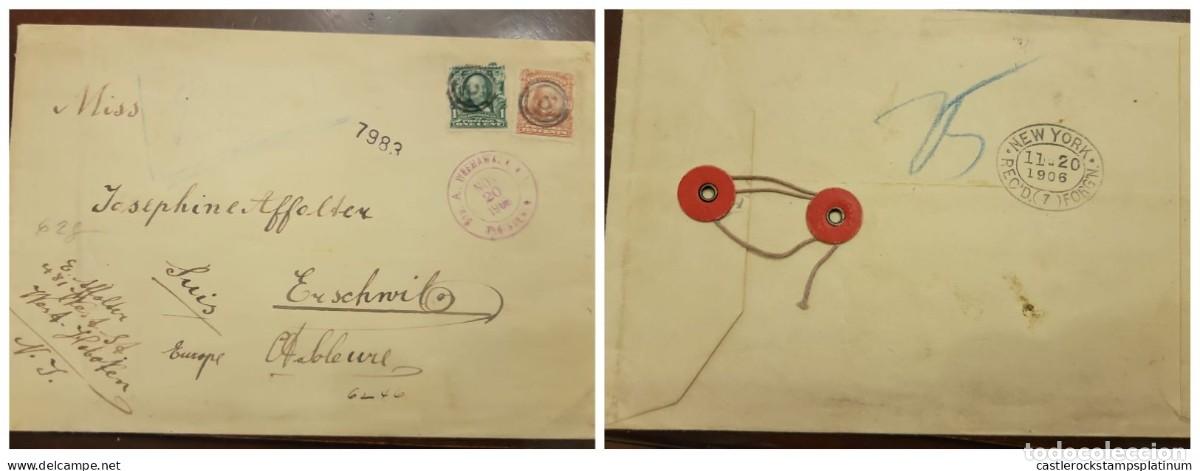 Sellos: O) UNITED STATES - USA, FRANKLIN, WEBSTER, CIRCULATED COVER TO SWITZERLAND, XF