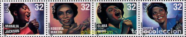 Sellos: 106081 MNH ESTADOS UNIDOS 1998 CANTANTES AMERICANAS DE MUSICA GOSPEL