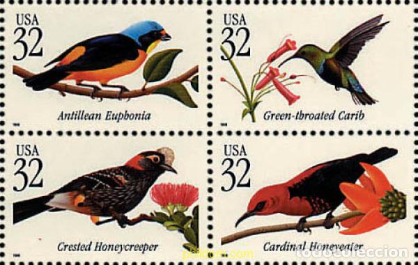 Sellos: 6996 MNH ESTADOS UNIDOS 1998 PAJAROS TROPICALES