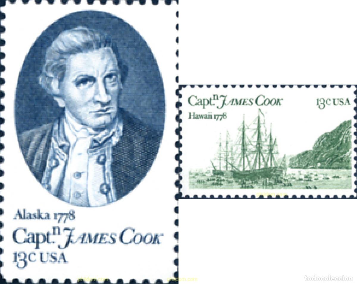 Sellos: 244490 MNH ESTADOS UNIDOS 1978 200 ANIVERSARIO DE LA LLEGADA DEL CAPITAN JAMES COOK. A HAWAI Y ALAS