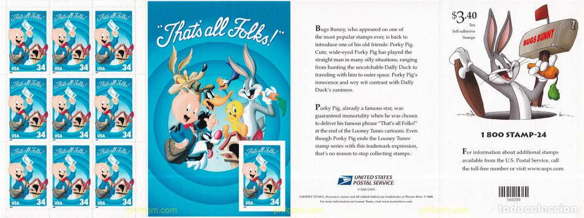 Sellos: 602695 MNH ESTADOS UNIDOS 2001 PERSONAJES DE LA WARNER BROS