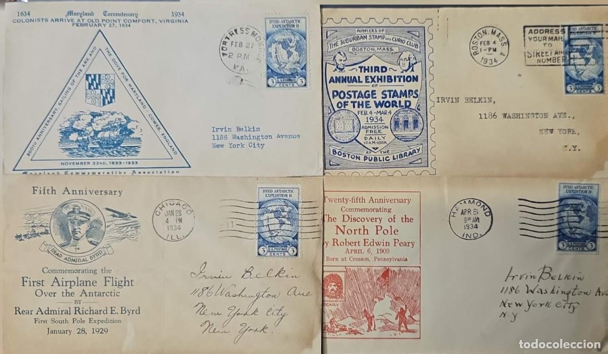 Sellos: O) 1934 UNITED STATES - USA, BYRD ANTARCTIC EXPEDITION, THE DISCOVERY OF THE NORTH POLE - ROBERT E