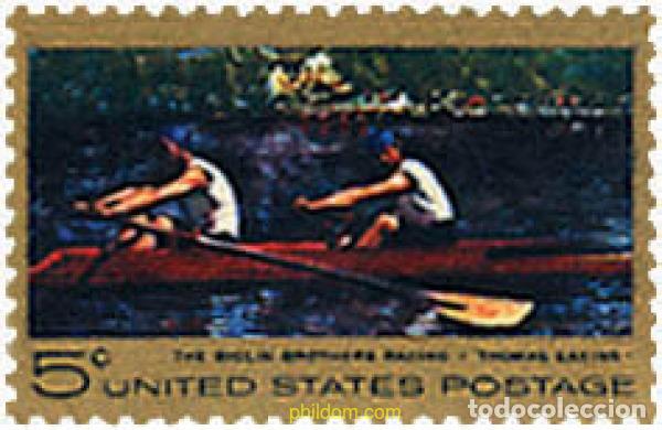 Sellos: 86835 MNH ESTADOS UNIDOS 1967 PIRAGUISMO. HOMENAJE AL PINTOR THOMAS EAKINS (1844-1916)