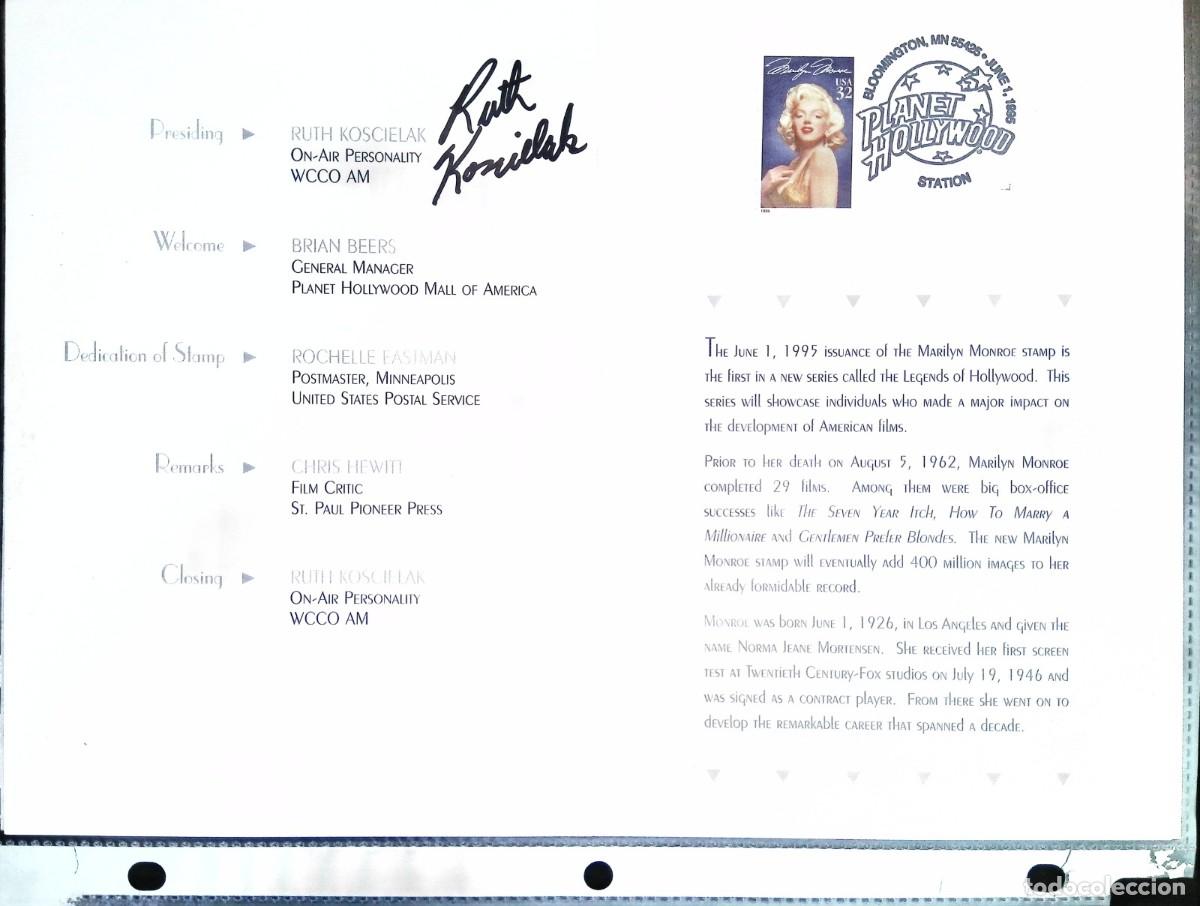 Sellos: O) 1995 UNITED STATES - USA, MARILYN MONROE,XF