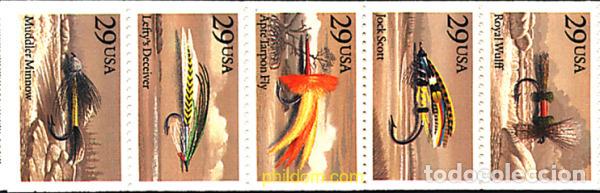 Sellos: 311166 MNH ESTADOS UNIDOS 1991 ANZUELOS PARA LA PESCA