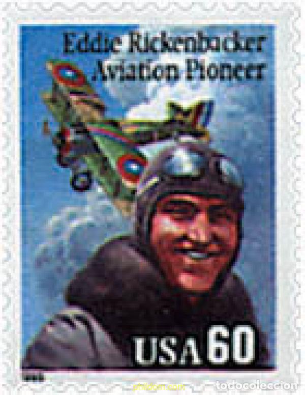 Sellos: 86896 MNH ESTADOS UNIDOS 1995 PIONEROS DE LA AVIACION. Eddie Rickenbacker