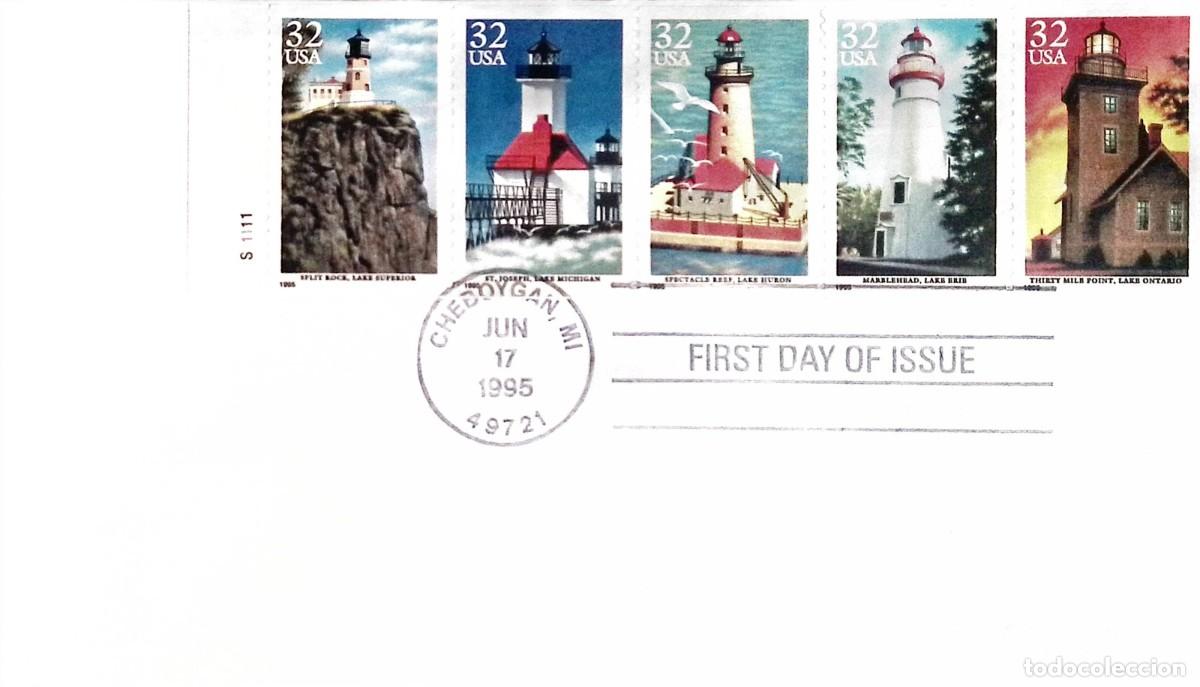 Sellos: O) 1995 UNITED STATES - USA, LIGHTHOUSE, FDC XF