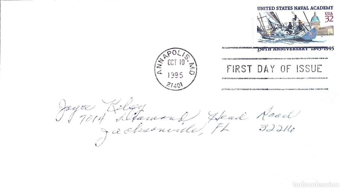 Sellos: O) 1995 UNITED STATES -USA, US NAVAL ACADEMY, BOAT, UNITED STATES CAPITOL, FDC XF